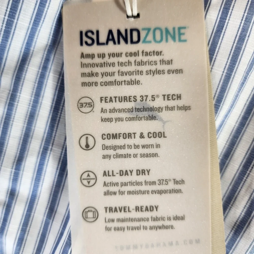 Tommy Bahama Newport Tamati Stripe Shirt Mens L Throne Blue Pima Cotton Blnd NWT - Picture 13 of 13